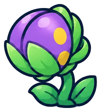 Chomper, a purple spotted plant bud with its mouth shut