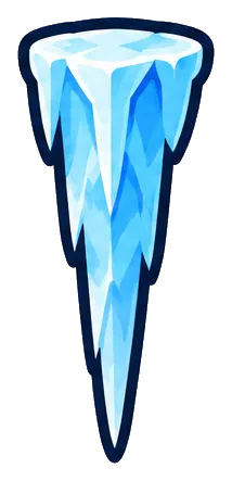 Icicle, a sharp blue icicle