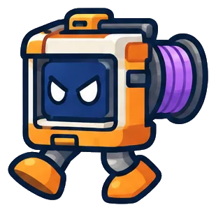 Mini-Printer, a walking orange printer with an angry screen