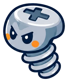 Screwball, a grumpy grey screw