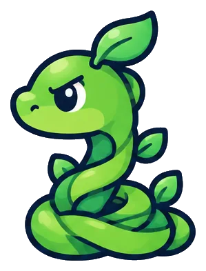 Vine Snake, a twisty green snake made of jungle vine