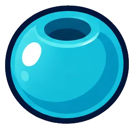 A shiny blue plastic bead
