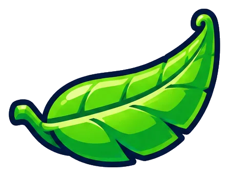 A giant springy green leaf