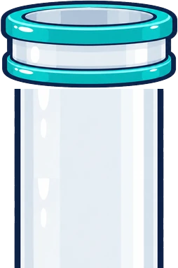 A clear filament tube, two tiles wide