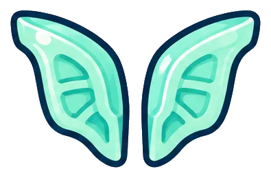 Glider Wings, a pair of light mint-green wings