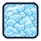 A block of slippery blue ice