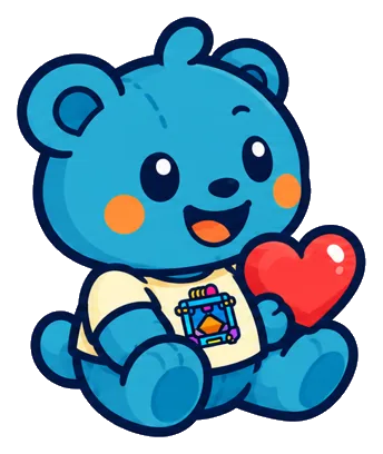 Pip Plushie, a tiny huggable Pip holding a red heart